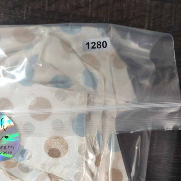 Drapers Damons Womens Blouse 16 Polka Dot Satin Look Long Sleeve‎ Made in USA - Picture 10 of 10